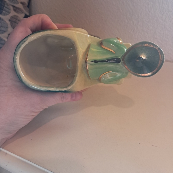 Vintage Set Shawnee Pottery Planter Asian Man Rickshaw Cart #539 USA Ceramic - Picture 6 of 13